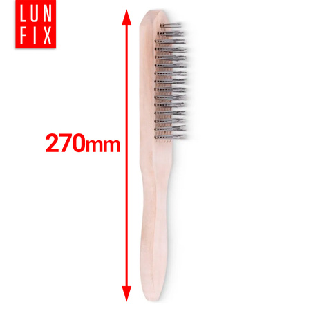 Ruční dřevěný drátěný kartáč 4 řady 27 cm