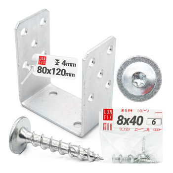 Patka k našroubovaní typ U 80 mm + šrouby