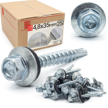 Samořezný vrut do plechu 4,8x35 pozinkovaný 25ks.