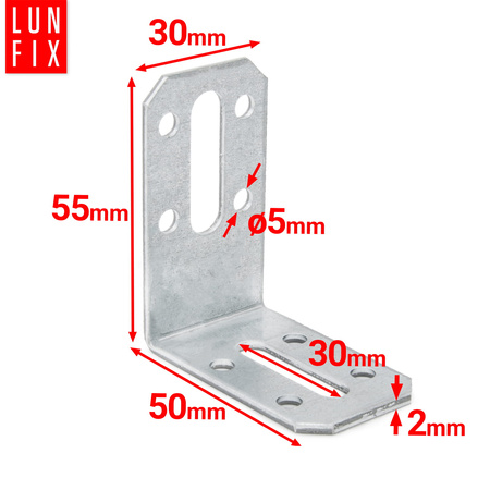 Oboustranný nastavitelný úhelník KRD1 50x55x30x2 mm 10 ks.