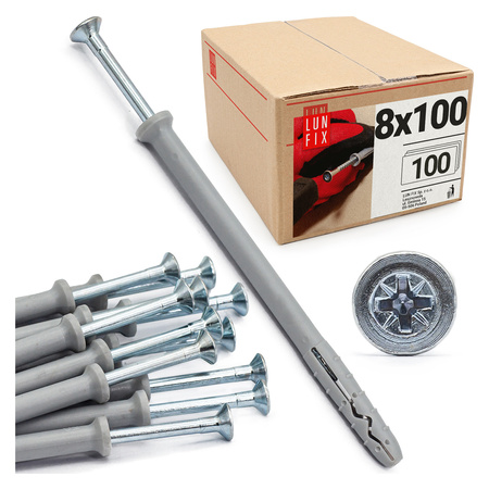 Hmoždinky natloukací 8x100 rozpěrné se zápustnou hlavou 100 ks.