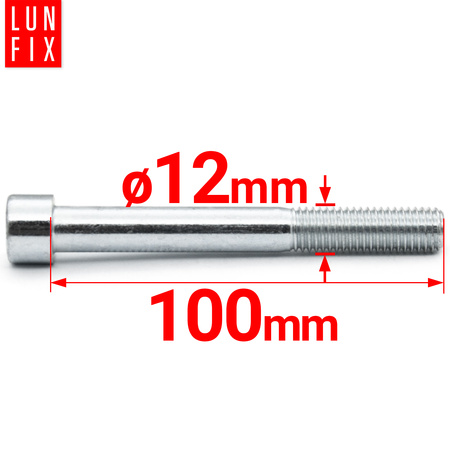 Šroub s válcovou hlavou M12x100 vnitřní šestihran DIN912 třída 8,8 1kg