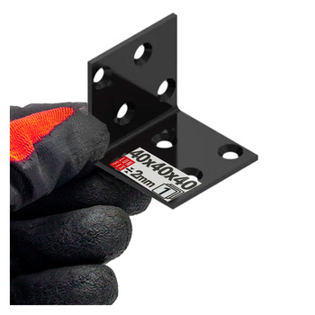 Černý montážní úhelník 40x40x40x2 1ks.