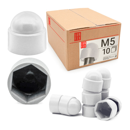 Krytka pro šrouby a matice se šestihrannou hlavou M5/8 bílá 10 ks