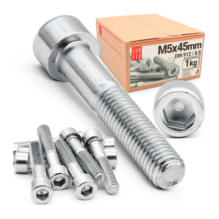 Šroub s válcovou hlavou M5x45 vnitřní šestihran DIN912 třída 8,8 1kg