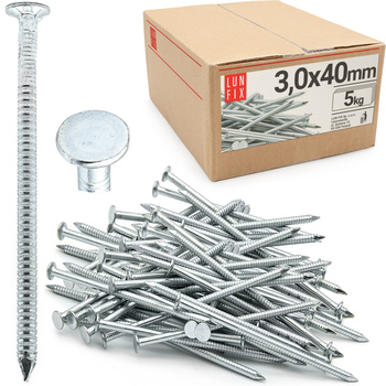 Vroubkované hřebíky 3x40 mm pozinkované 5 kg