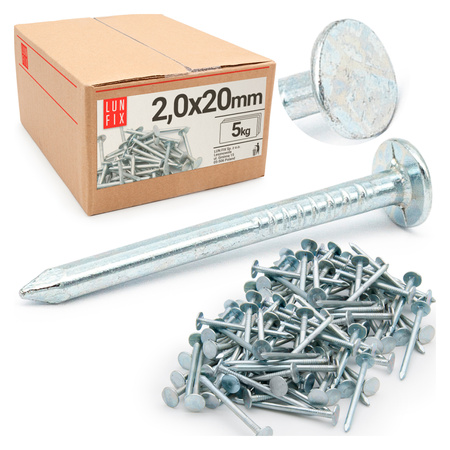 Hřebíky na lepenku 2x20 mm 5kg