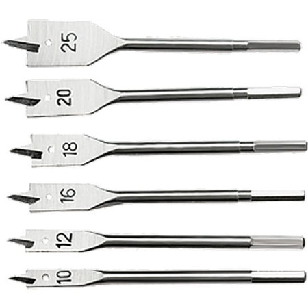 Sada vrtáků do dřeva 10-25 mm 6 kusů