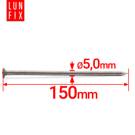 Stavební hřebíky 5x150 mm 6" černé 5kg