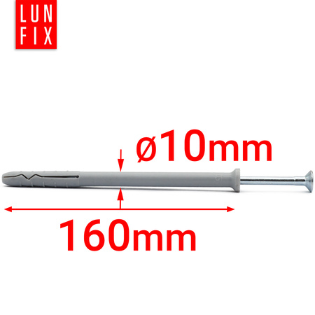 Hmoždinky natloukací 10x160 rozpěrné se zápustnou hlavou 50 ks.