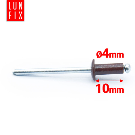 Nýt trhací 4x10mm hnědý RAL8017 100ks