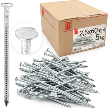 Vroubkované hřebíky 2,5x60 mm pozinkované 5kg