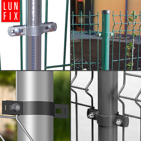 Příchytka plotového panelu průběžná fi42mm šedá