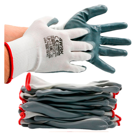 Pracovní rukavice nitrilové 10 XL 12 párů