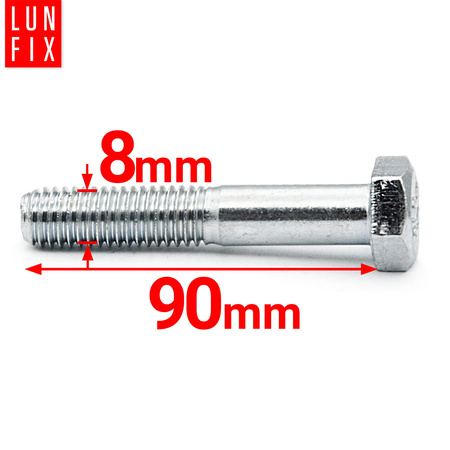 Metrický šroub M8x90 částečný závit DIN 931 třída 8.8 pozink. 1kg
