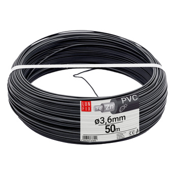 Napínací drát šedý pozinkovaný povlečený PVC 3,6 mm 50 m