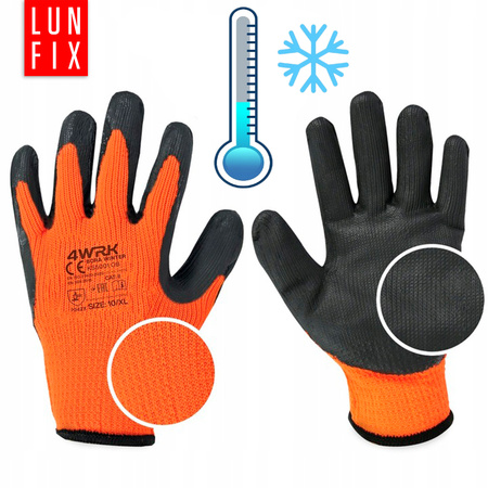 Pracovní zimní rukavice povlečené latexem 9 L 1 pár
