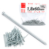 Hřebíky kolářské 1,8x60mm stříbrné pozinkované 100g