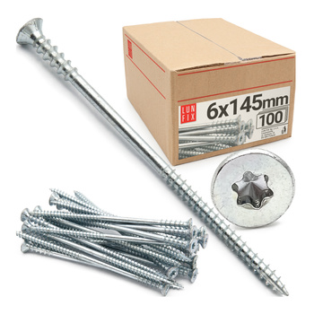 Distanční vrut 6x145 se zapustnou hlavou pozinkovaný TORX30 100ks