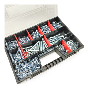 Sada válcových šroubů, matic a podložek M10 390 kusů