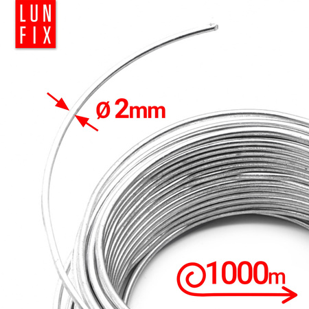 Napínací drát na pletivo pozinkovaný 2mm 1000 m