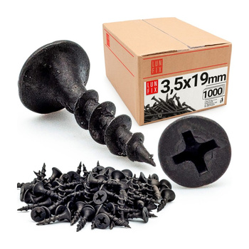 Vruty do sádrokartonu 3,5x19 do dřeva 1000ks.