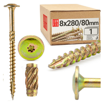 Tesařský talířový vrut 8x280 do dřeva WKCP 1ks.