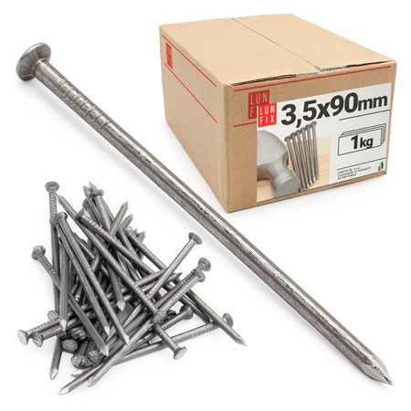 Stavební hřebíky 3,5 x 90 mm 3,5" černé 1 kg