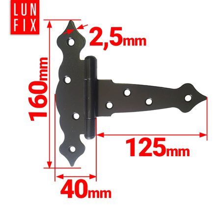 Dekorativní závěs černý 125x40x160x2,5 1ks