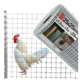 Svařované chovatelské pletivo oko 25x25 drát 1,2mm pozinkované h1m role 25m