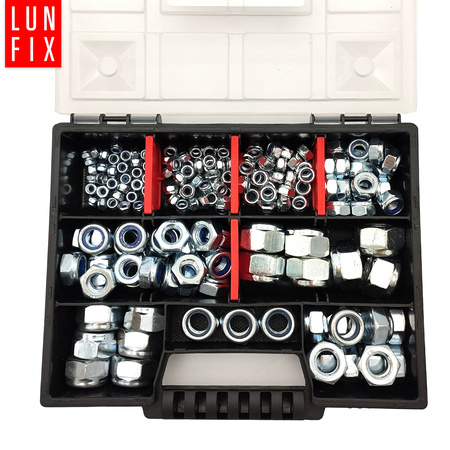 Sada samojistných matic 172 skusů DIN 985 M4-M16