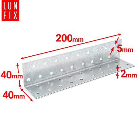 Montážní úhelník 40x40x200x2 KM6 1ks.