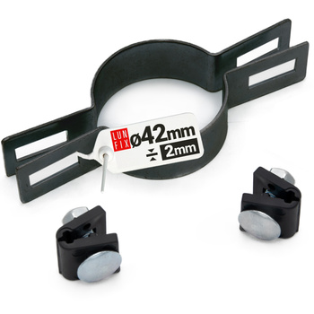 Příchytka plotového panelu průběžná fi42mm šedá