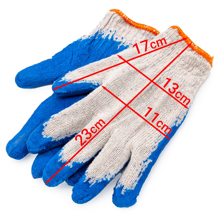 Pracovní rukavice bavlněné povlečené latexem velikost  9-L 1 kus