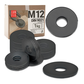Velkoplošná podložka M12 černý pozink DIN9021 1kg