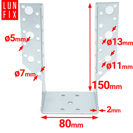 Závěs trámu 80x150 mm spojovací botka WB80