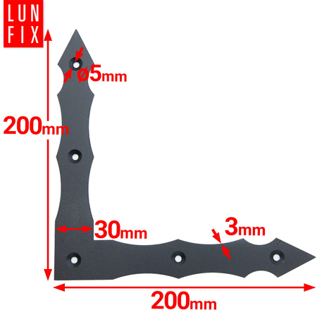Dekorativní roh 200x200x30x3mm 1ks