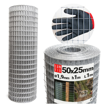Svařované pletivo pozinkované role 1m oko 50x25 drát 1,9 mm výška 1m