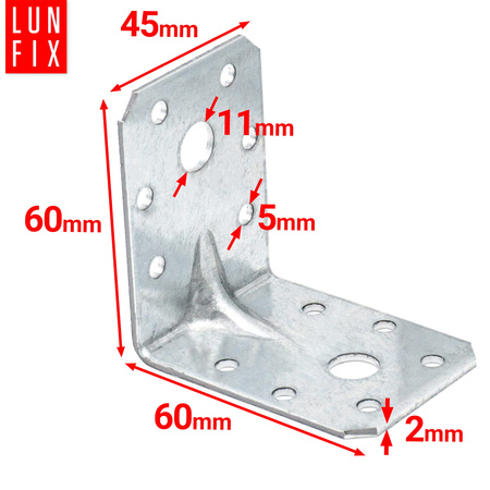 Úhelník s prolisem 60x60x45x2 10ks.