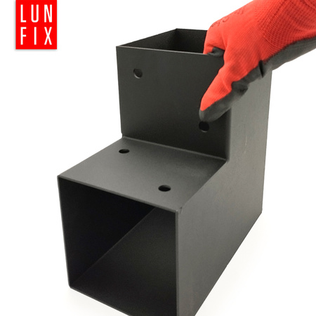 Spojka trámů L 100x100mm čtvercová podpora 2 konce