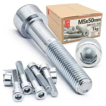 Šroub s válcovou hlavou M5x50 vnitřní šestihran DIN912 třída 8,8 1kg
