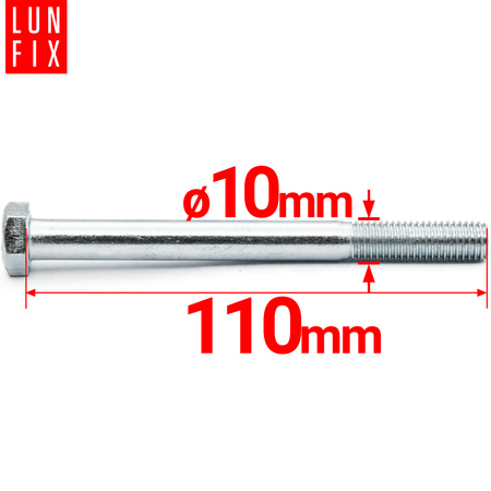 Metrický šroub M10x60 částečný závit DIN 931 třída 8.8 pozink. 1kg