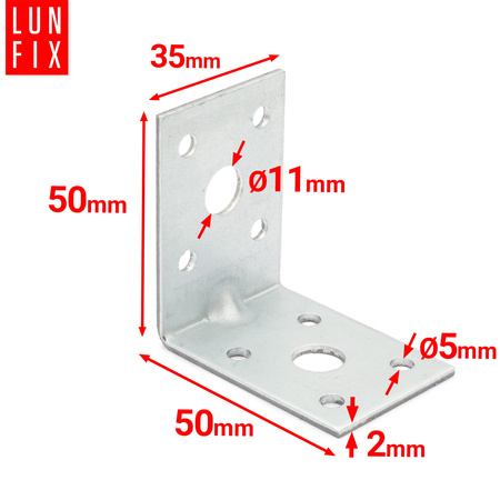 Úhelník s prolisem KPL12 50x50x35x2,0 1 ks.