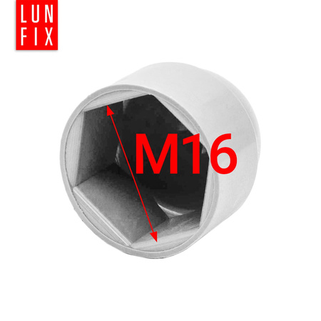 Krytka pro šrouby a matice se šestihrannou hlavou M16/24 bílá 100 ks