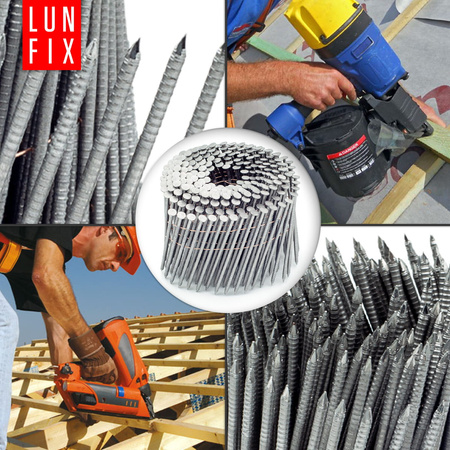 Hřebíky do bubnové hřebíkovačky 60mm 2,5x60 2,5'' hřebíky kroužkové na drátu 7200ks.