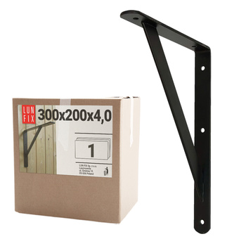 Držák police na zeď 30x20cm černý