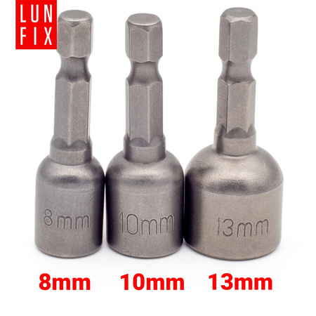 Bit magnetický nástrčný 8/10/13mm 1/4"