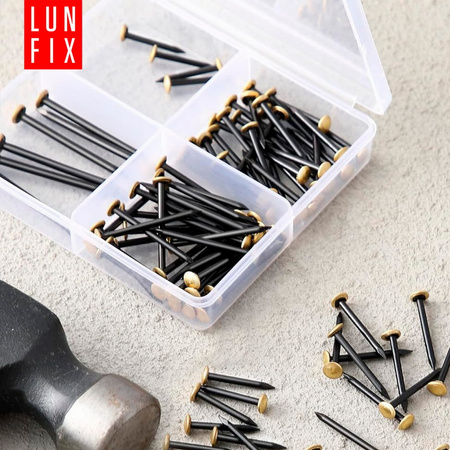 Ozdobné hřebíky na obrázky 2×40 mm zlatá široká hlavička 100 ks