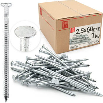 Vroubkované hřebíky 2,5x60 mm pozinkované 1kg