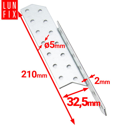 Spojka krokev/vaznice LK4 210x32,5 mm PRAVÁ 50ks.